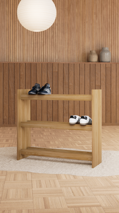 Zapatera minimalista 3 niveles Mahogany