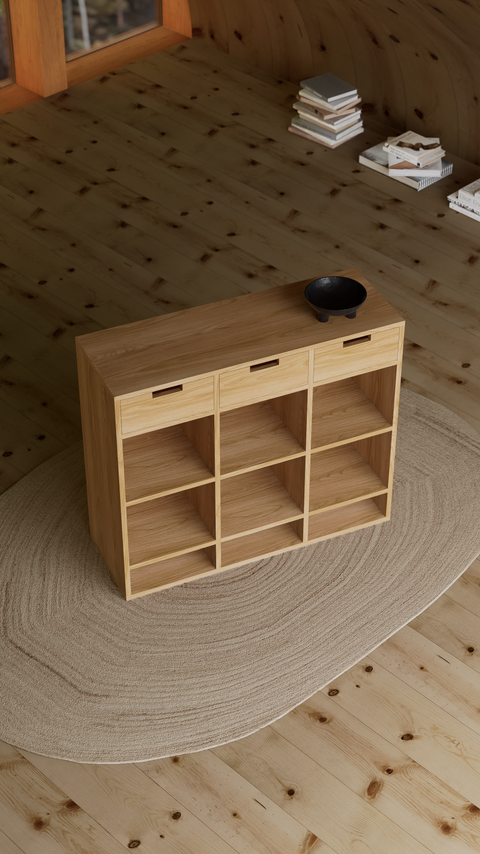 Recibidor cajonera y repisa Omega