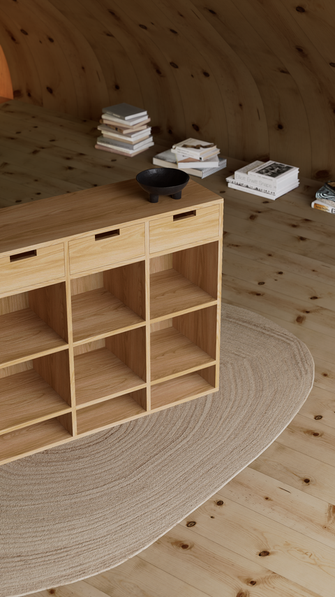 Recibidor cajonera y repisa Omega