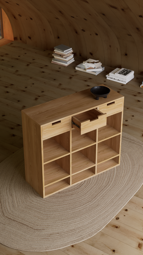 Recibidor cajonera y repisa Omega