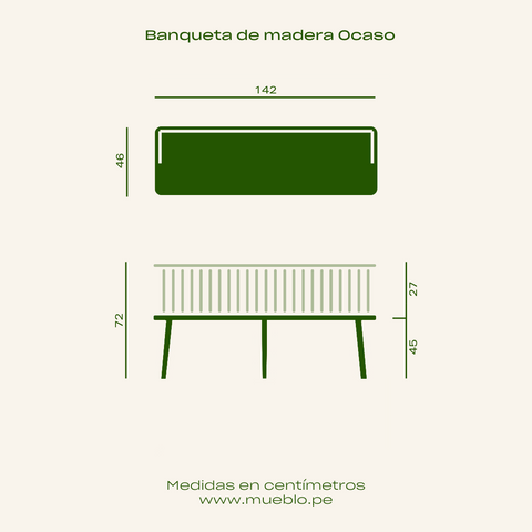 Banqueta de madera Ocaso