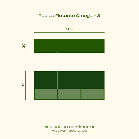 Repisa Flotante de servicio Omega-4