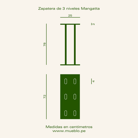 Zapatera de 3 niveles Magnatta