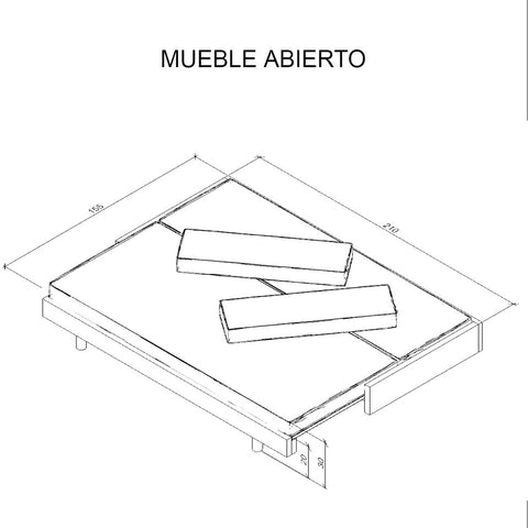 Sofá Expandible de madera Ospite
