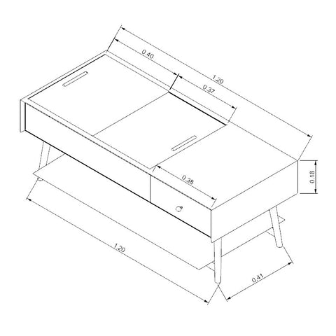 Mesa de centro de madera Vetrino