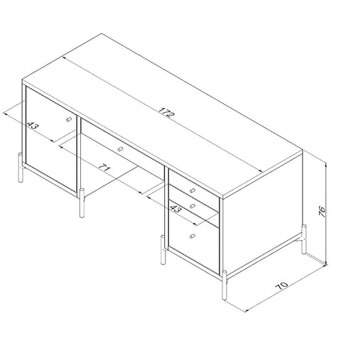 Escritorio de madera Spazioso