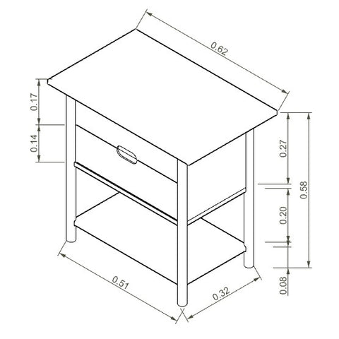 Arancia bedside table
