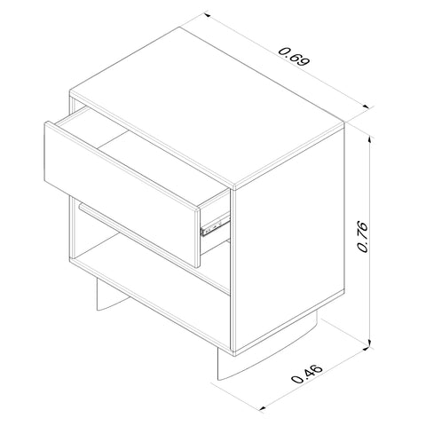 Cassetto bedside table